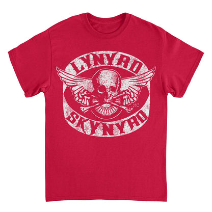 Lynyrd Skynyrd Skull White Mens T Shirt Red Officially Licensed