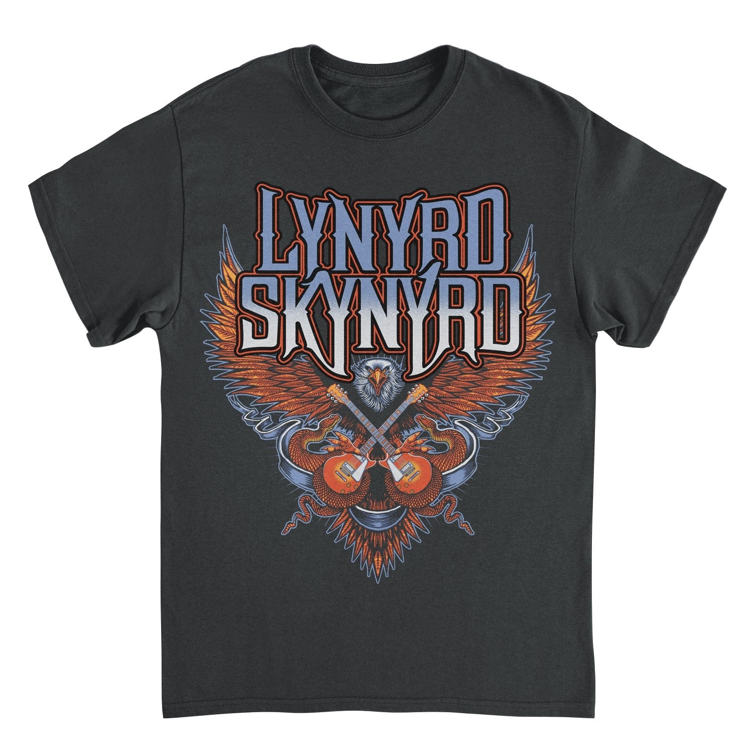 Lynyrd Skynyrd Eagle Guitar Mens T Shirt Black Officially Licensed