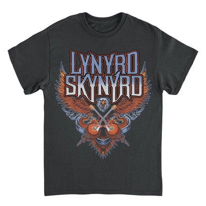 Lynyrd Skynyrd Eagle Guitar Mens T Shirt Black Officially Licensed