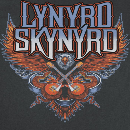 Lynyrd Skynyrd Eagle Guitar Mens T Shirt Black Officially Licensed