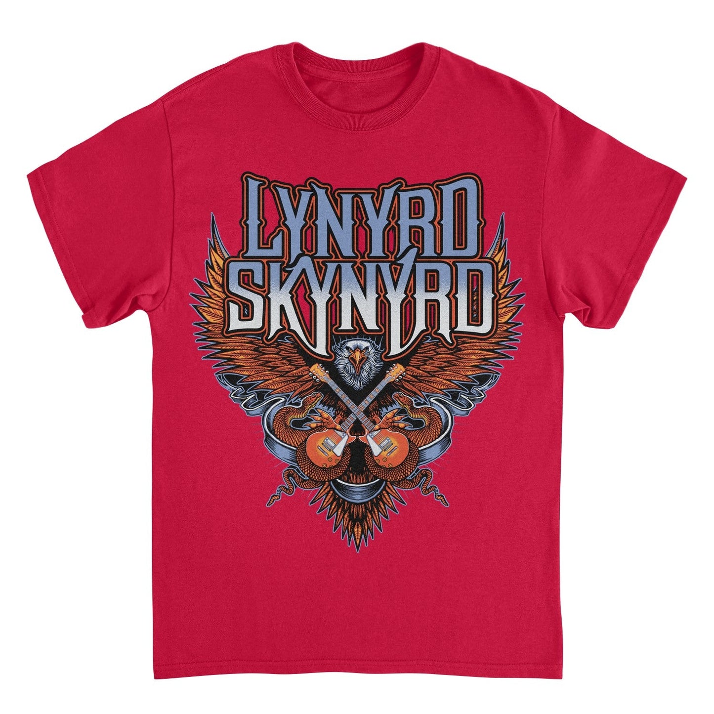 Lynyrd Skynyrd Eagle Guitar Mens T Shirt Red Officially Licensed