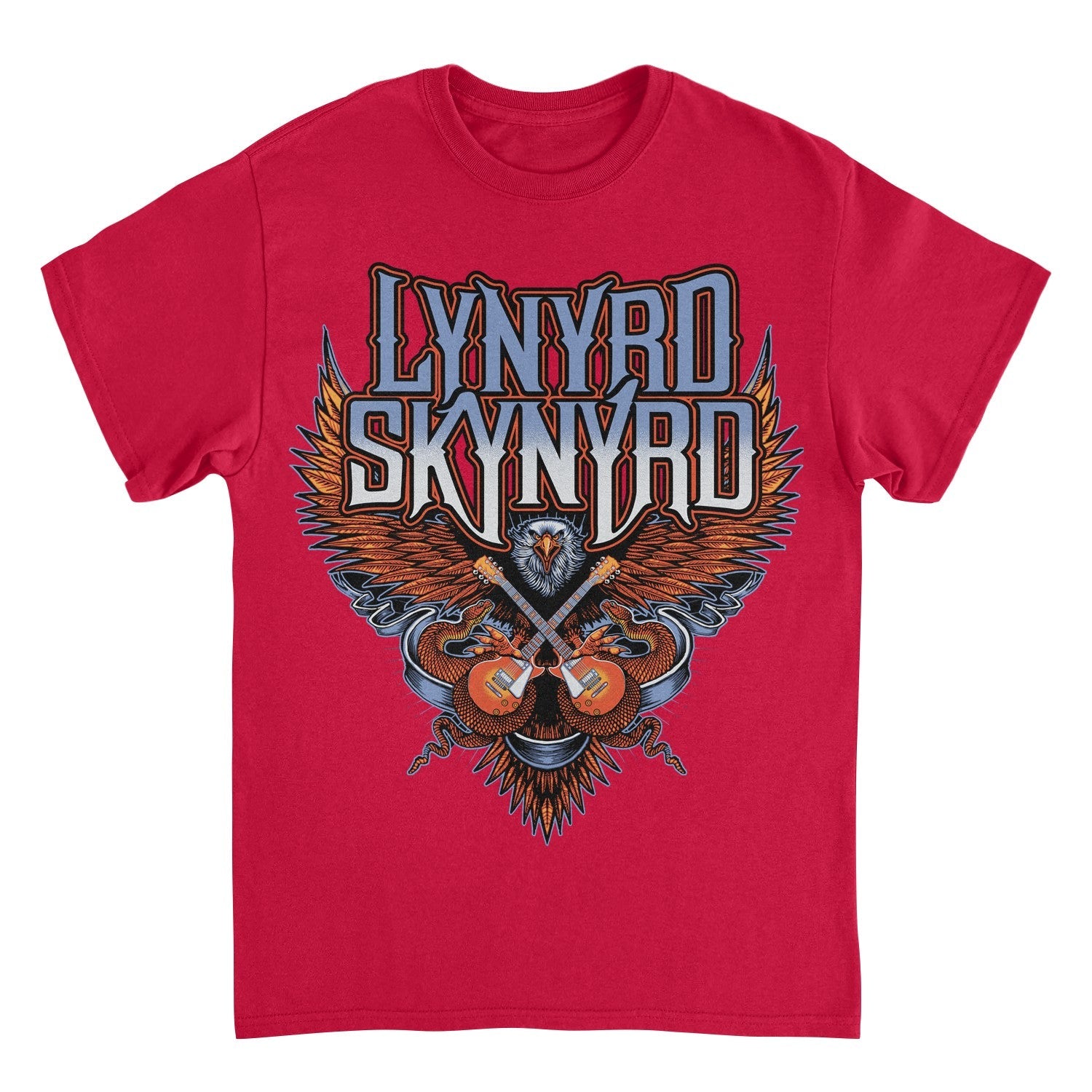 Lynyrd Skynyrd Eagle Guitar Mens T Shirt Red Officially Licensed