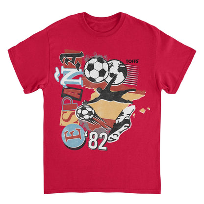 Toffs Retro Soccer Futbol Espana Mens T Shirt Red Officially Licensed