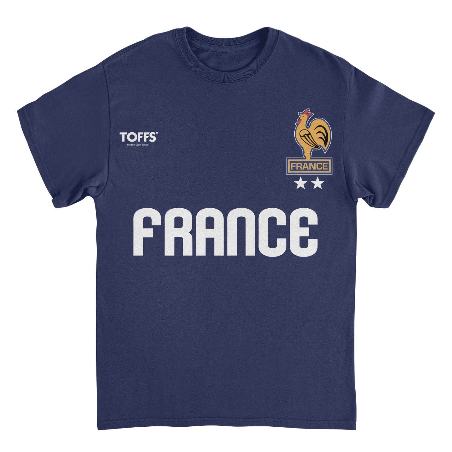 Toffs Retro Soccer Futbol France Mens T Shirt Navy Blue Officially Licensed