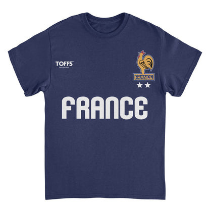 Toffs Retro Soccer Futbol France Mens T Shirt Navy Blue Officially Licensed