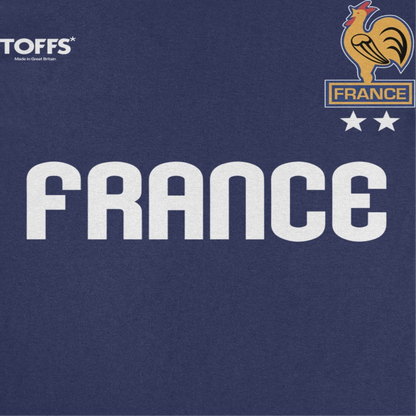 Toffs Retro Soccer Futbol France Mens T Shirt Navy Blue Officially Licensed
