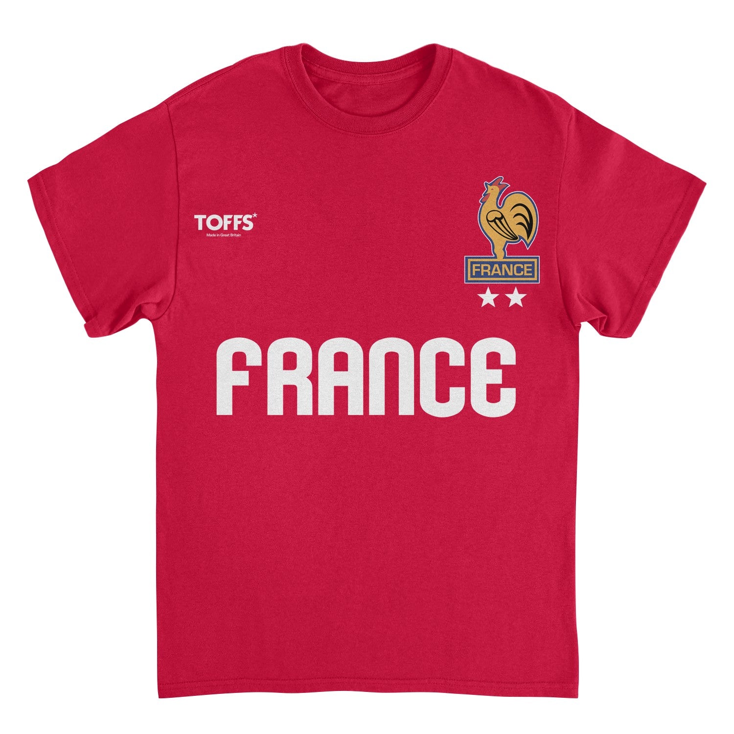 Toffs Retro Soccer Futbol France Mens T Shirt Red Officially Licensed