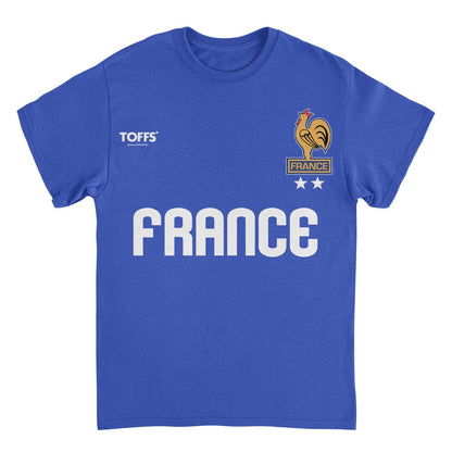 Toffs Retro Soccer Futbol France Mens T Shirt Royal Blue Officially Licensed