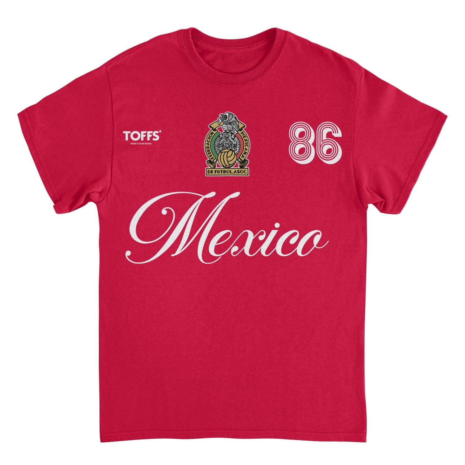 Toffs Retro Soccer Futbol Mexico Mens T Shirt Red Officially Licensed