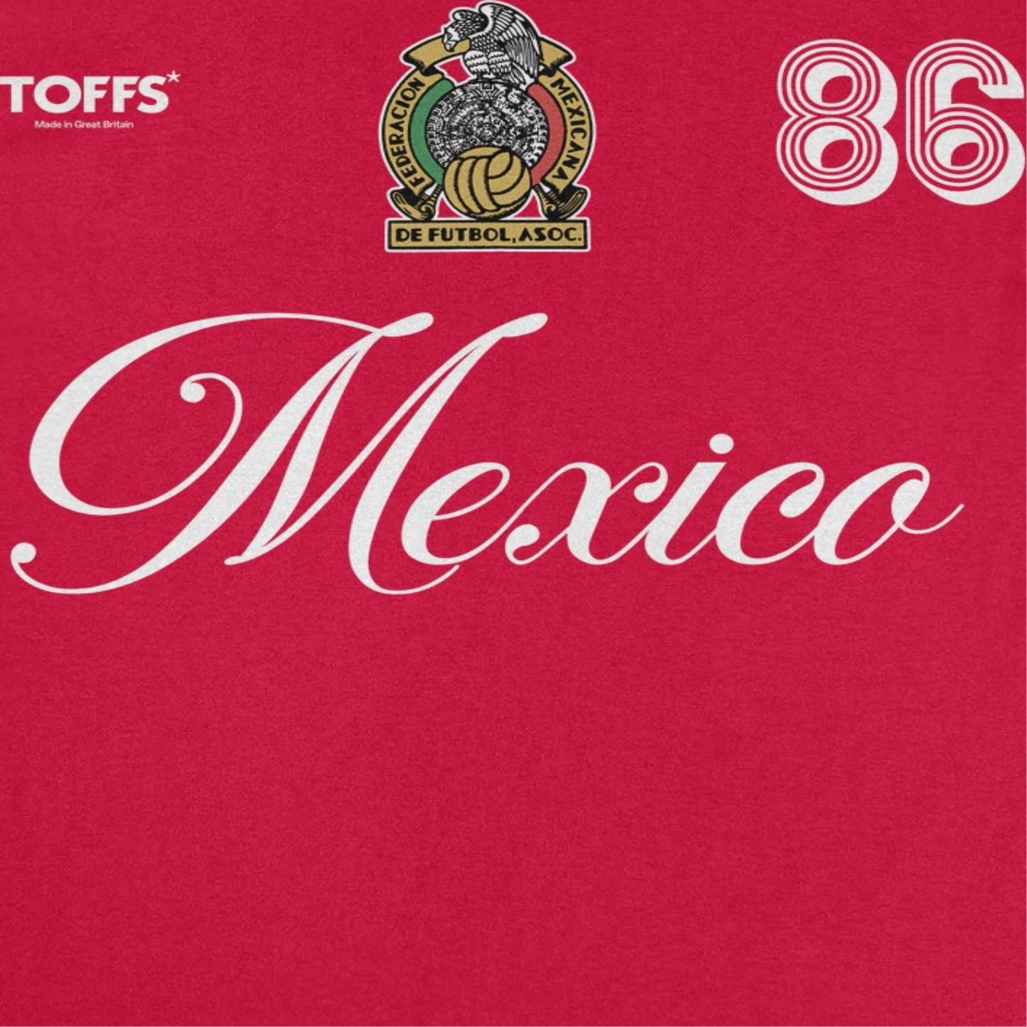 Toffs Retro Soccer Futbol Mexico Mens T Shirt Red Officially Licensed