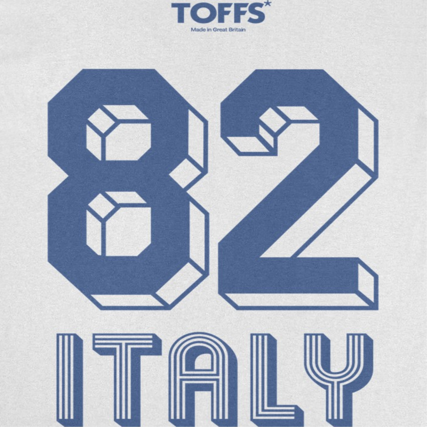 Toffs Retro Soccer Futbol Blue Italy Mens T Shirt White Officially Licensed