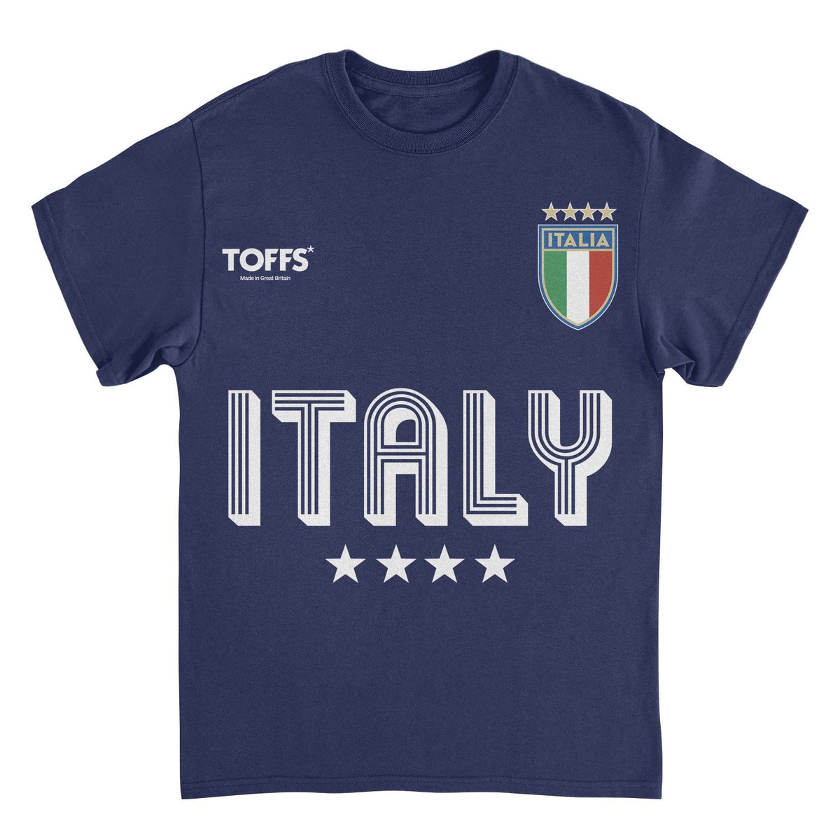 Toffs Retro Soccer Futbol Italia Mens T Shirt Navy Blue Officially Licensed
