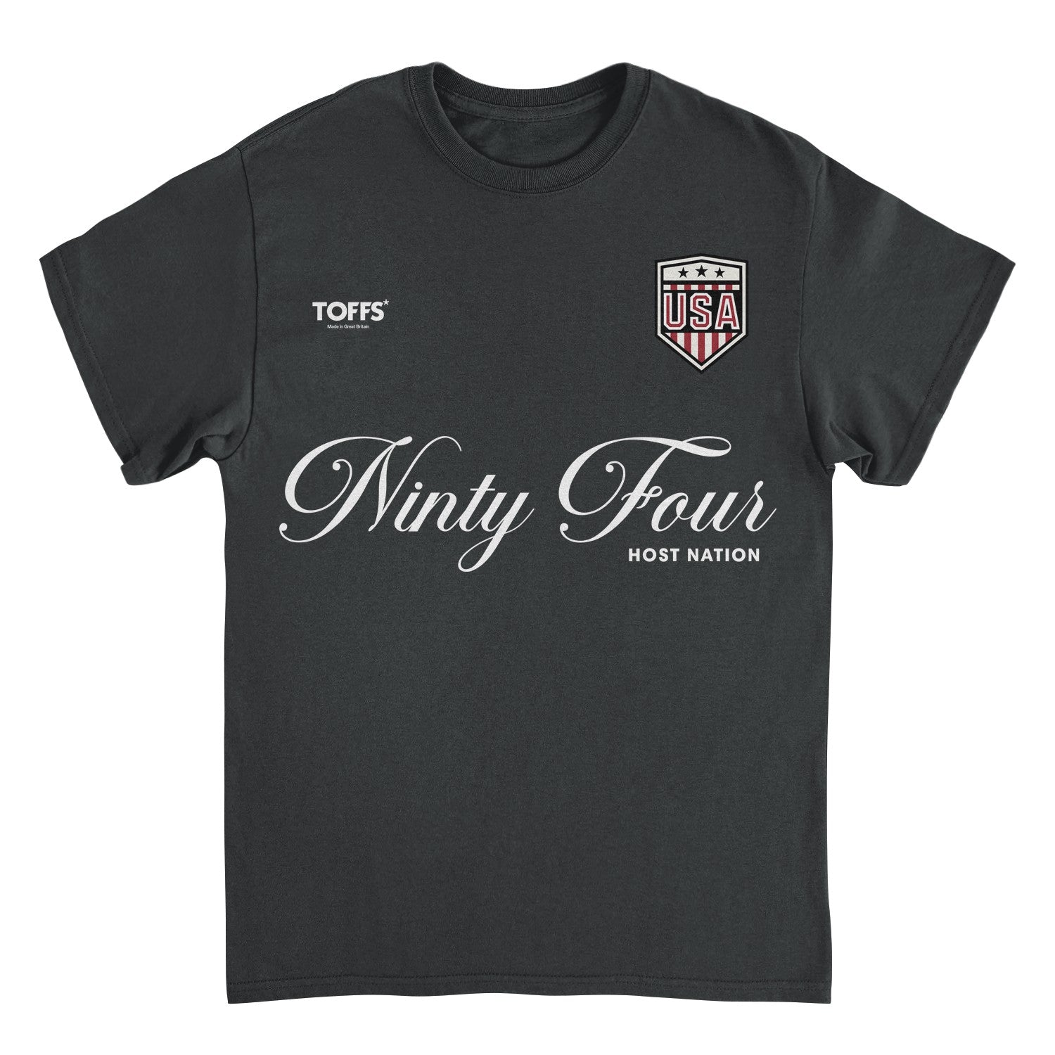Toffs Retro Soccer Futbol Ninty Four Host Nation Mens T Shirt Black Officially Licensed