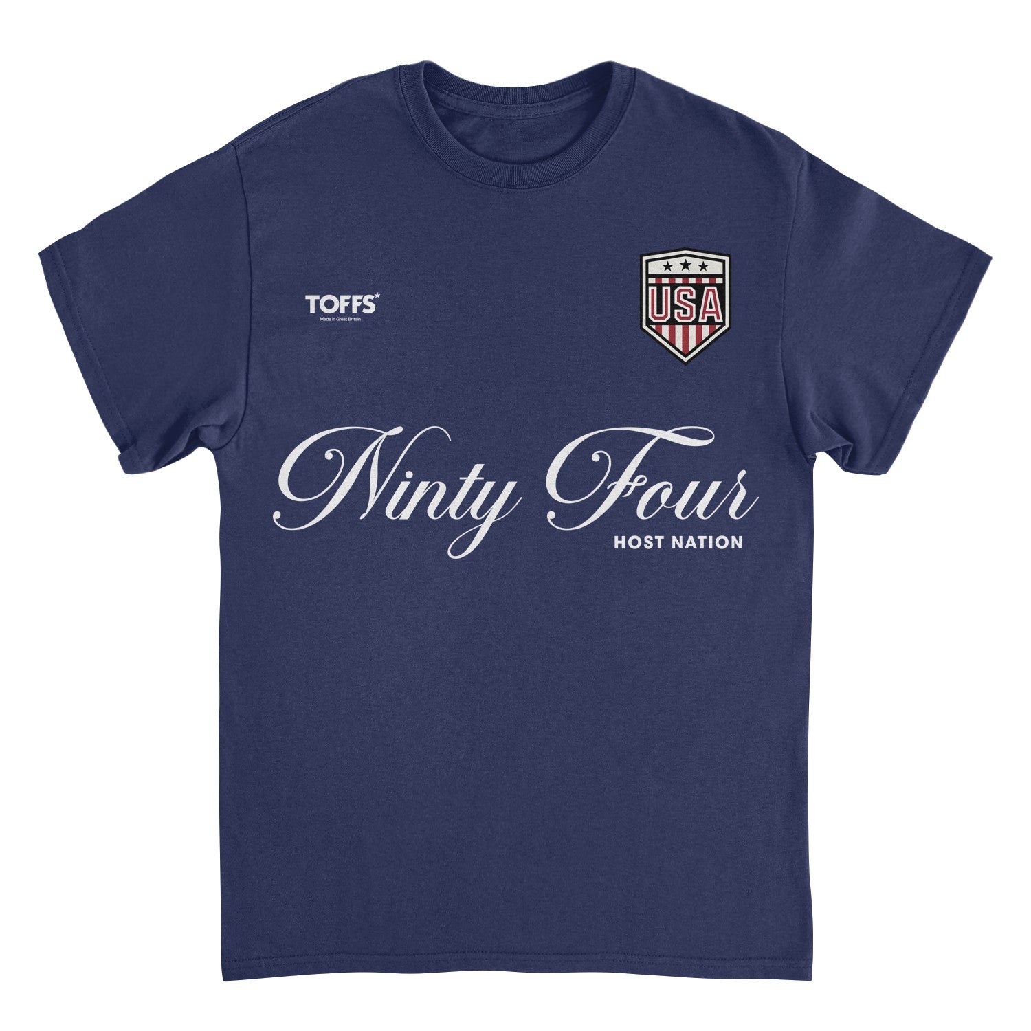 Toffs Retro Soccer Futbol Ninty Four Host Nation Mens T Shirt Navy Blue Officially Licensed