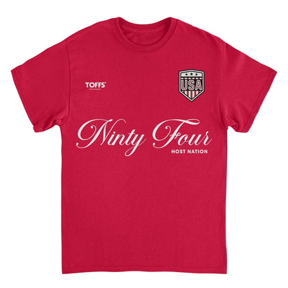Toffs Retro Soccer Futbol Ninty Four Host Nation Mens T Shirt Red Officially Licensed