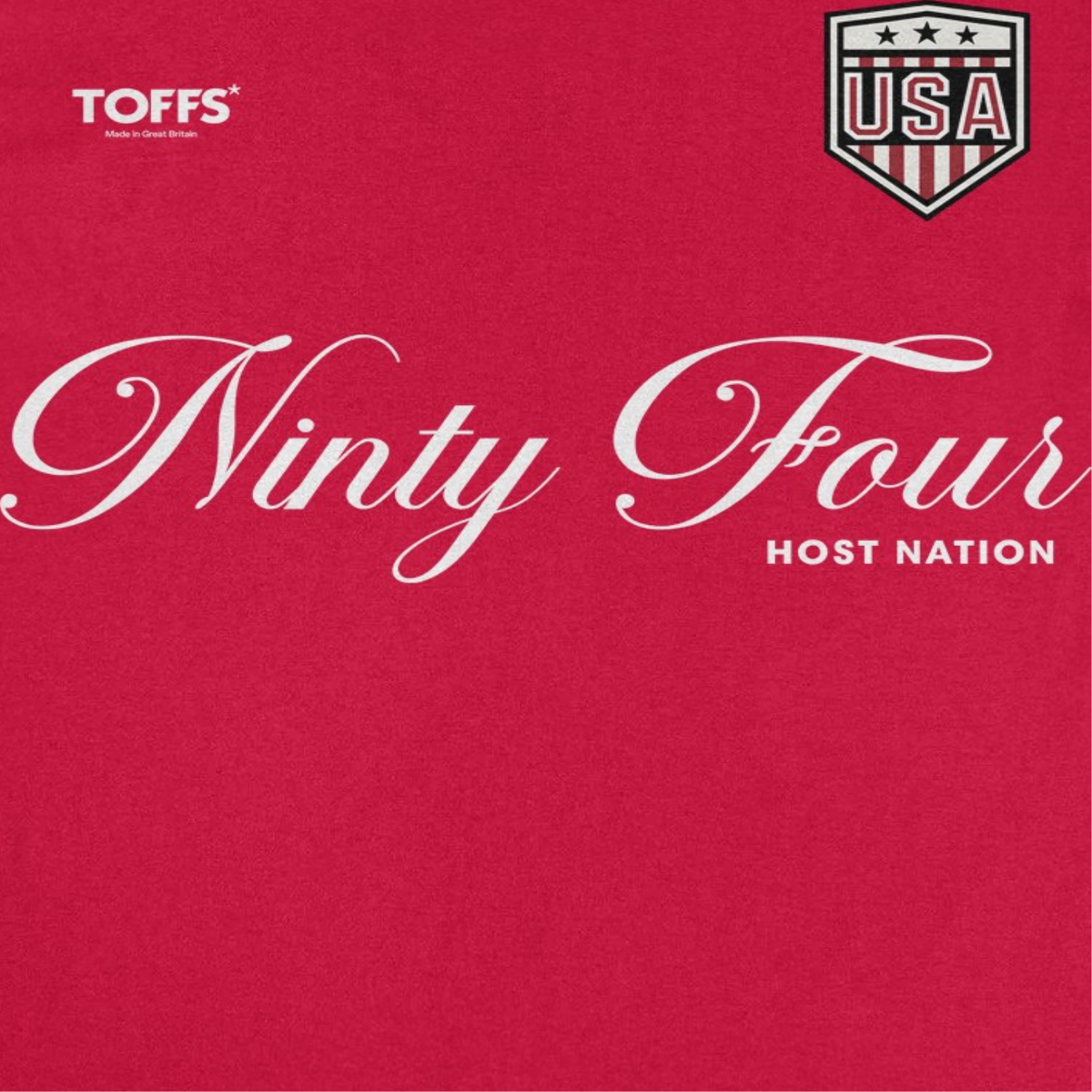 Toffs Retro Soccer Futbol Ninty Four Host Nation Mens T Shirt Red Officially Licensed