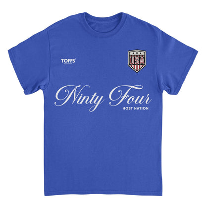 Toffs Retro Soccer Futbol Ninty Four Host Nation Mens T Shirt Royal Blue Officially Licensed