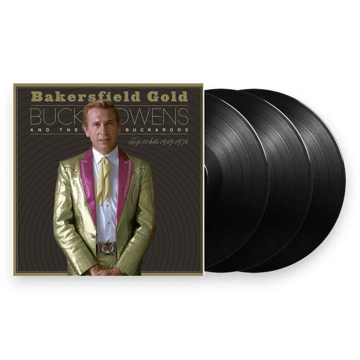 Buck Owens – Bakersfield Gold: Top 10 Hits 1959-1974 (3-LP Vinyl) Vinyl Record