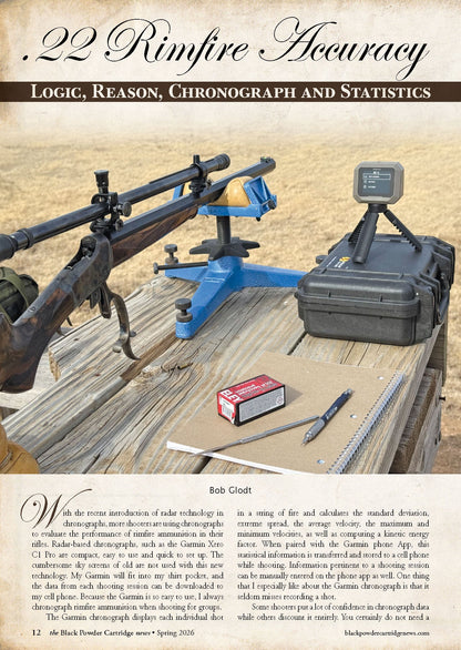 Black Powder Cartridge News - Spring 2026: First Sergeant Ryan’s Rifle, Tin Oxide Scale on Cast Bullets, Securing Buffalo Meat For Winter, .22 Rimfire Accuracy Guide, Reloading Hacks & More!