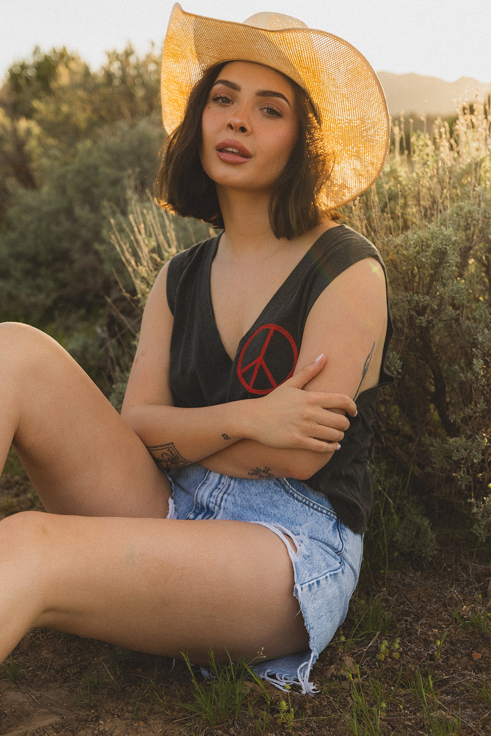 Peace Embroidered Tank