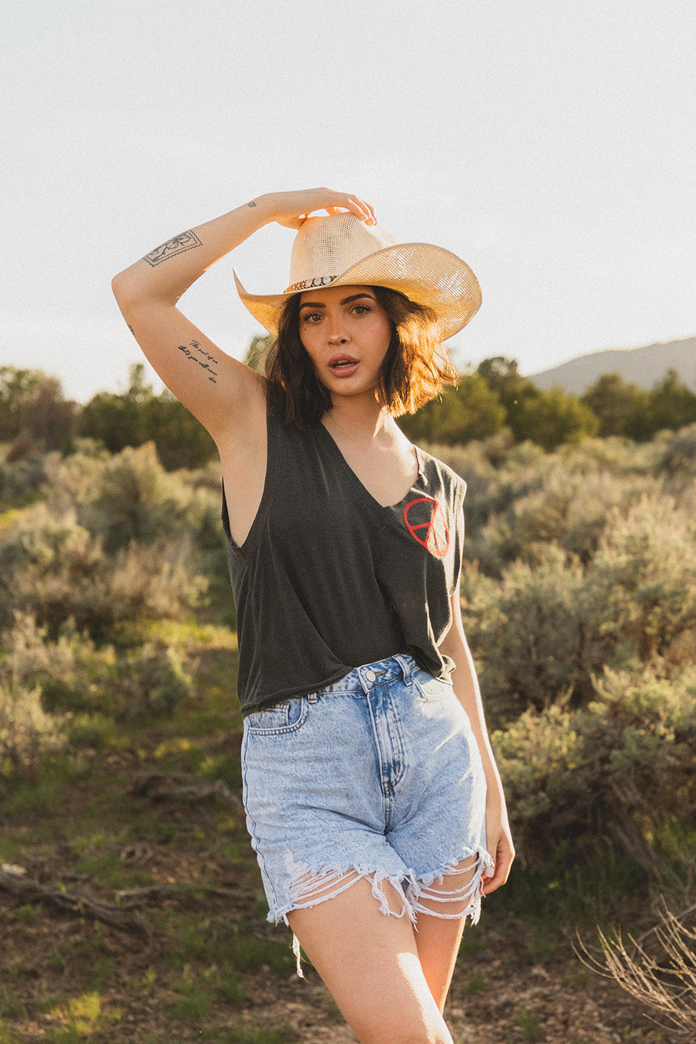 Peace Embroidered Tank