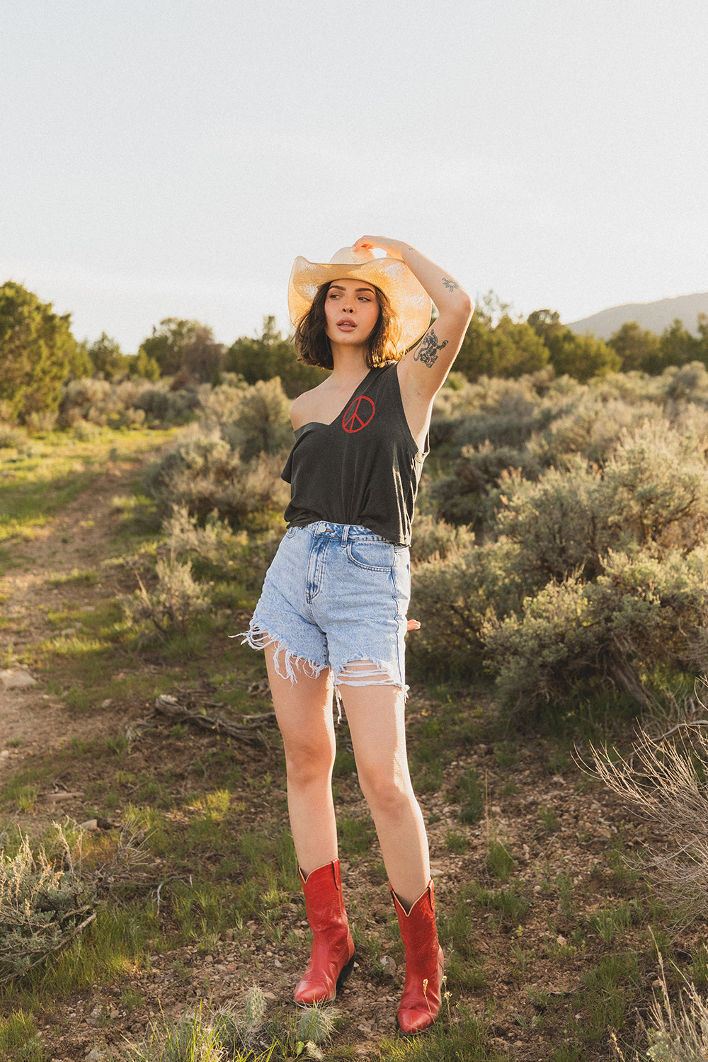 Peace Embroidered Tank