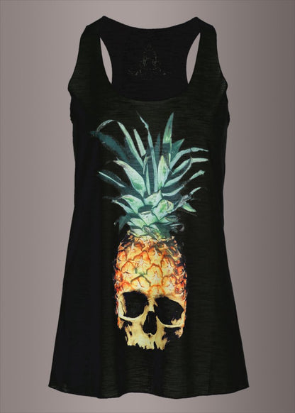 Pina Skulllada Pineapple Skull Loose Fit Tank Top