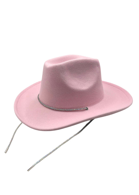 Pink Cowboy Hat with Rhinestone Band