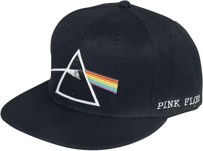 Pink Floyd Darkside Flat Brim Hat Logo Cap Snapback- Officially Licensed Hat Black