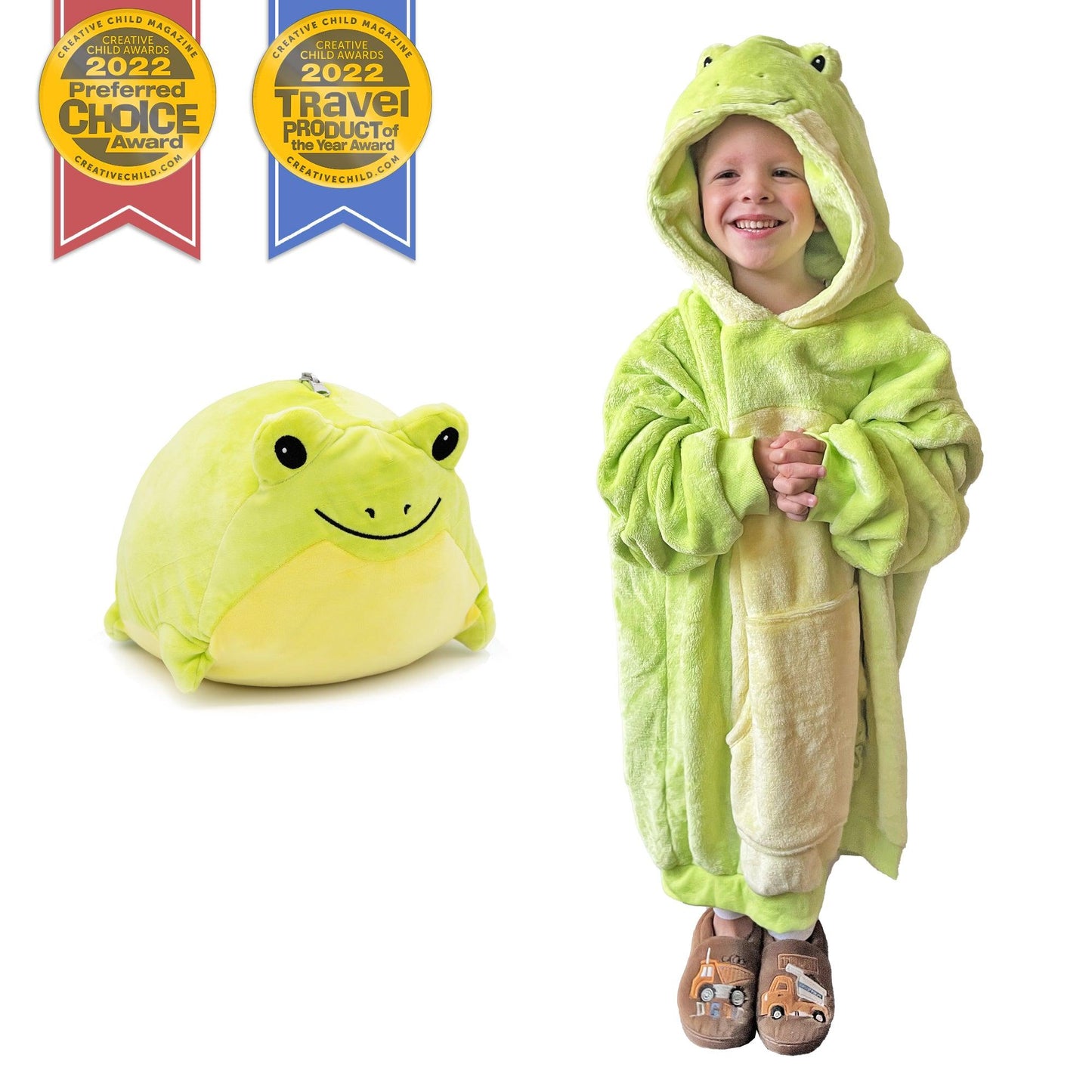 Fren Froggie Kids Snugible 2-in-1 Blanket Hoodie & Pillow