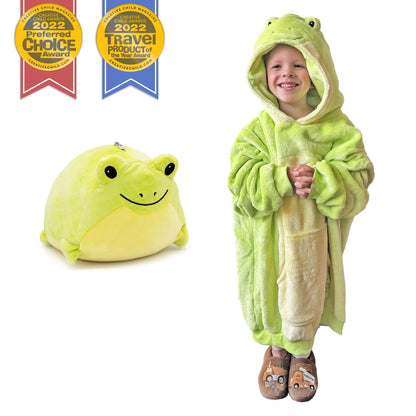 Fren Froggie Kids Snugible 2-in-1 Blanket Hoodie & Pillow