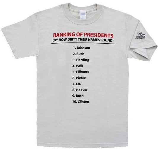 Presidents Ranking By Dirty Names T-Shirt