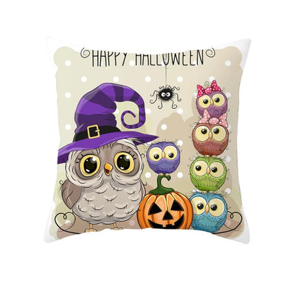 Halloween Pillow Case Halloween Pumpkin Owl Decorative