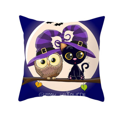 Halloween Pillow Case Halloween Pumpkin Owl Decorative