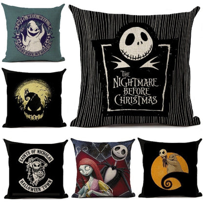 Nightmare Before Christmas Cartoon Skull Jack Printed Cushion