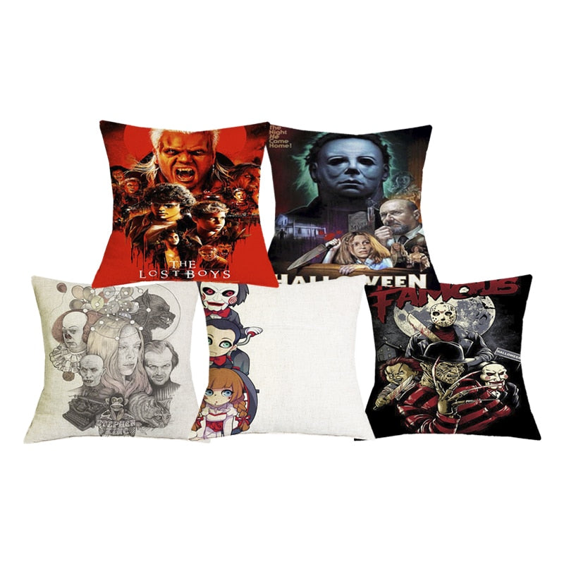 Scary Print Throw Pillow Cover