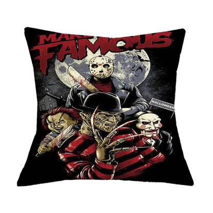 Scary Print Throw Pillow Cover
