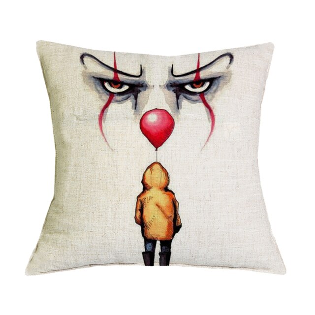 Scary Print Throw Pillow Cover