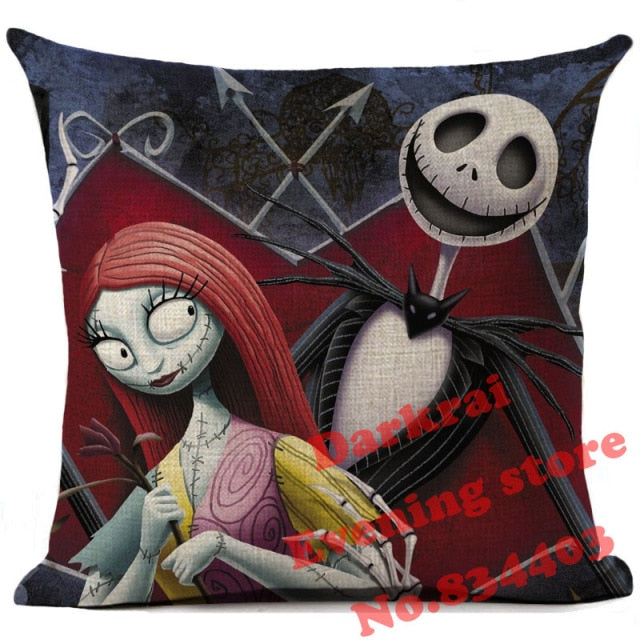 Nightmare Before Christmas Cartoon Skull Jack Printed Cushion