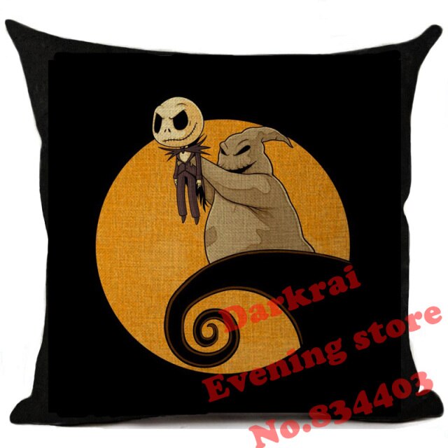 Nightmare Before Christmas Cartoon Skull Jack Printed Cushion