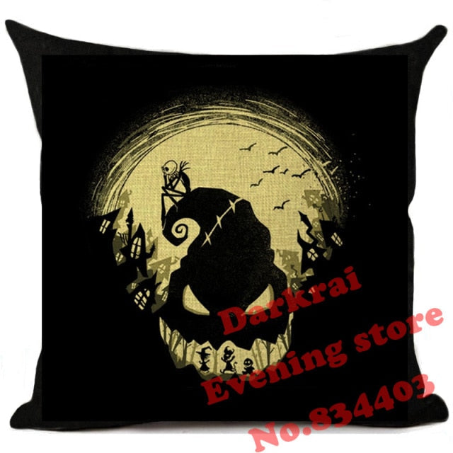 Nightmare Before Christmas Cartoon Skull Jack Printed Cushion