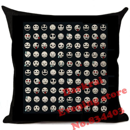 Nightmare Before Christmas Cartoon Skull Jack Printed Cushion