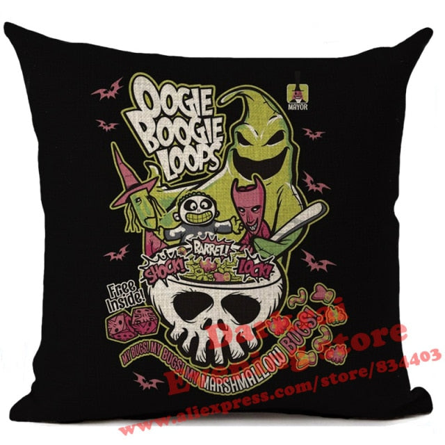 Nightmare Before Christmas Cartoon Skull Jack Printed Cushion