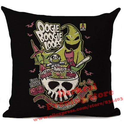 Nightmare Before Christmas Cartoon Skull Jack Printed Cushion