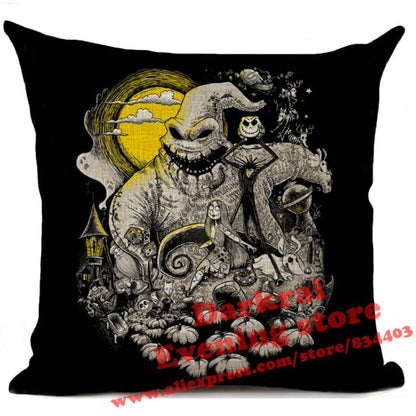 Nightmare Before Christmas Cartoon Skull Jack Printed Cushion