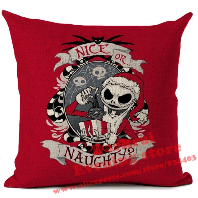 Nightmare Before Christmas Cartoon Skull Jack Printed Cushion