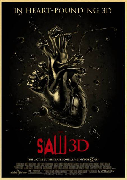 Vintage Saw Classic Horror Movie Poster