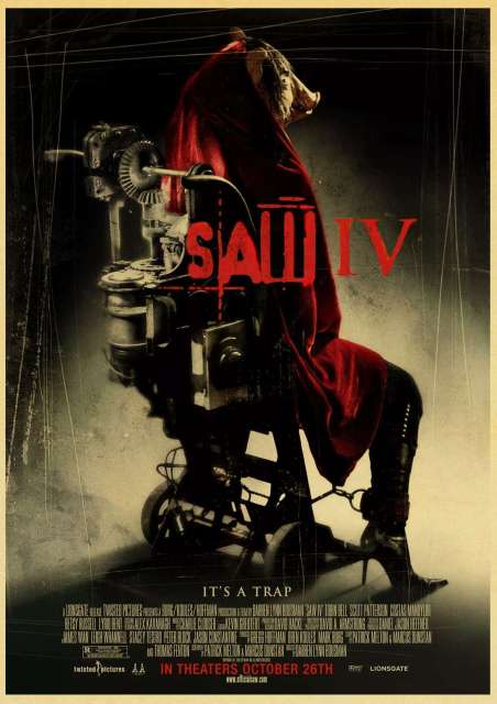 Vintage Saw Classic Horror Movie Poster