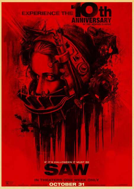 Vintage Saw Classic Horror Movie Poster