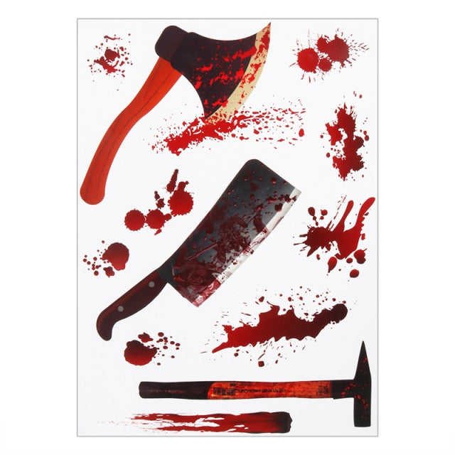 Bloody Handprint Halloween Stickers
